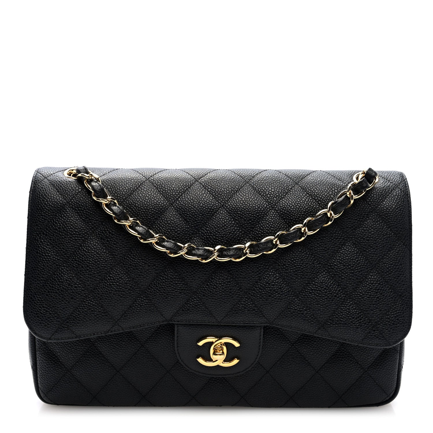 Chanel Caviar Quilted Jumbo Double Flap Black 1 of 10