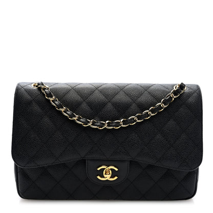 Chanel Caviar Quilted Jumbo Double Flap Black 1 of 10