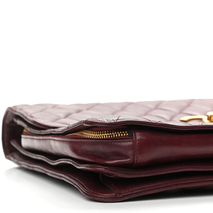 Chanel Lambskin Quilted Briefcase Laptop Bag Burgundy 5 of 15
