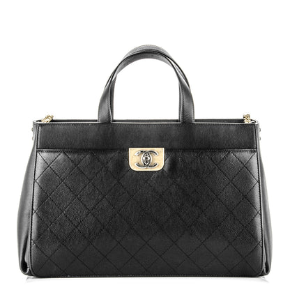 Chanel Calfskin Stitched Large Straight Lines Shopping Tote Black 1 of 7