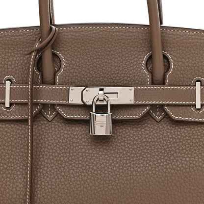 Hermes Taurillon Clemence Birkin 30 Etoupe 7 of 23