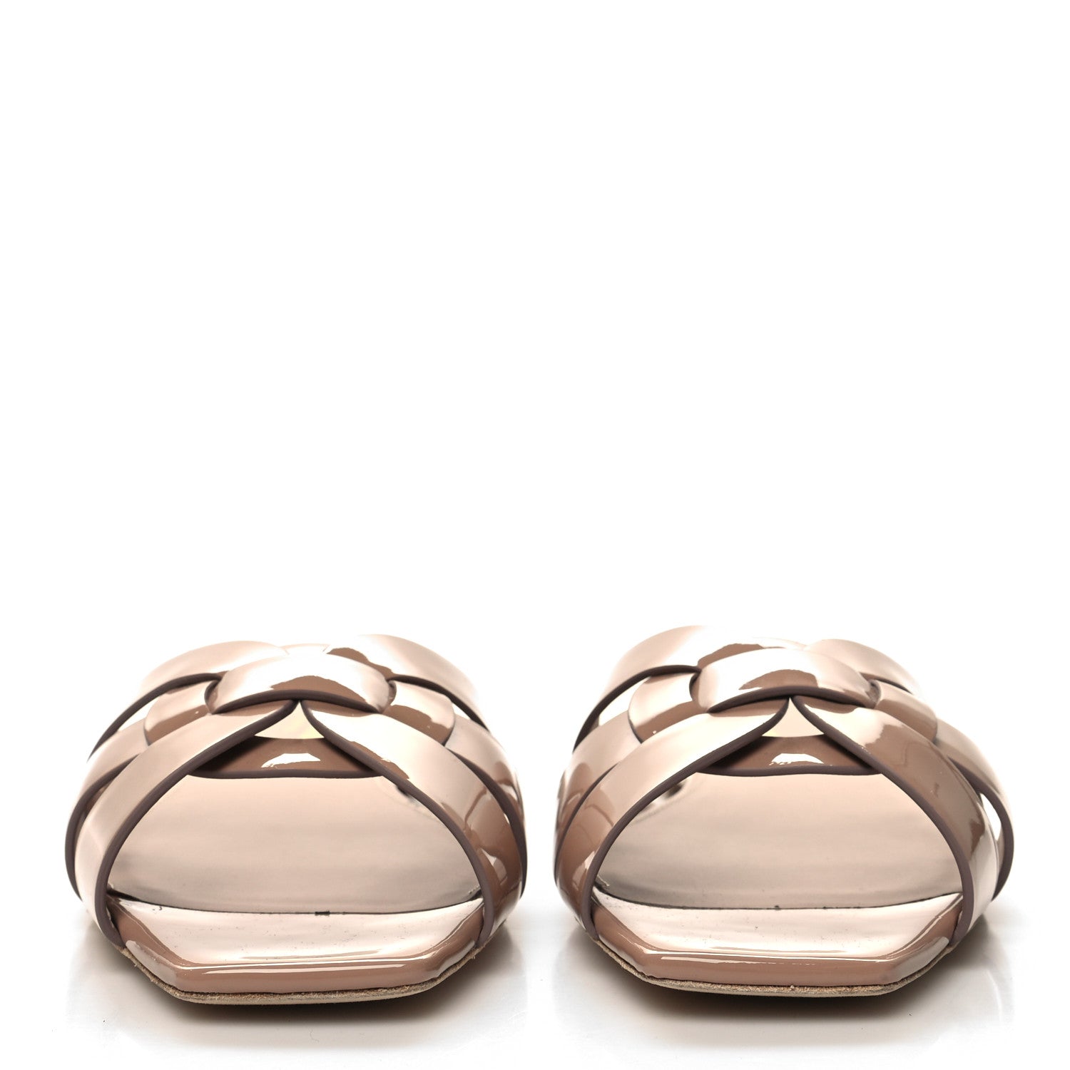 Saint Laurent Patent Calfskin Nu Pied 05 Slide Sandals 39.5 Nude 2 of 9