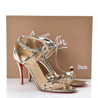 Christian Louboutin Specchio Blakissima 85 T-Strap Sandals 37.5 Platine 11 of 11