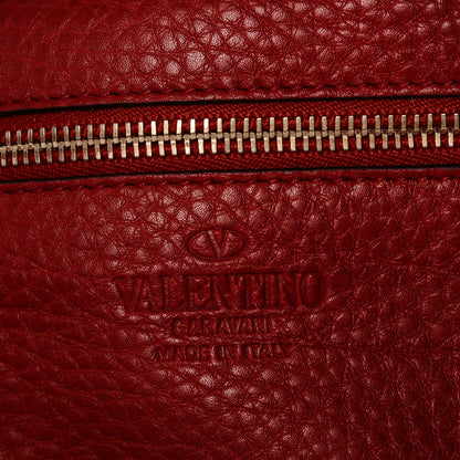 Valentino Garavani Pebbled Calfskin Medium Rockstud Tote Rosso Valentino 6 of 6