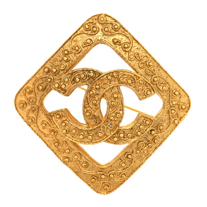 Chanel CC Square Brooch Gold 1 of 3