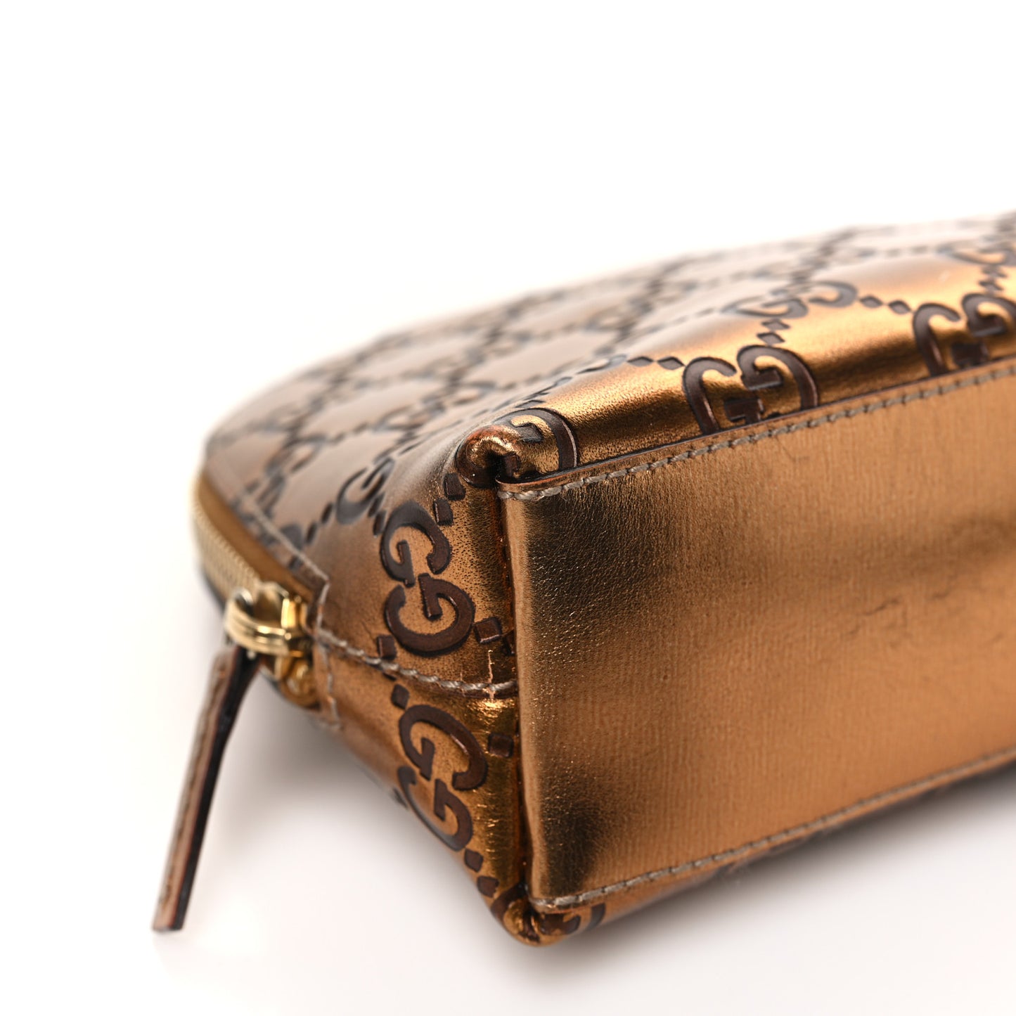 Guccissima Cosmetic Case Metallic Bronze