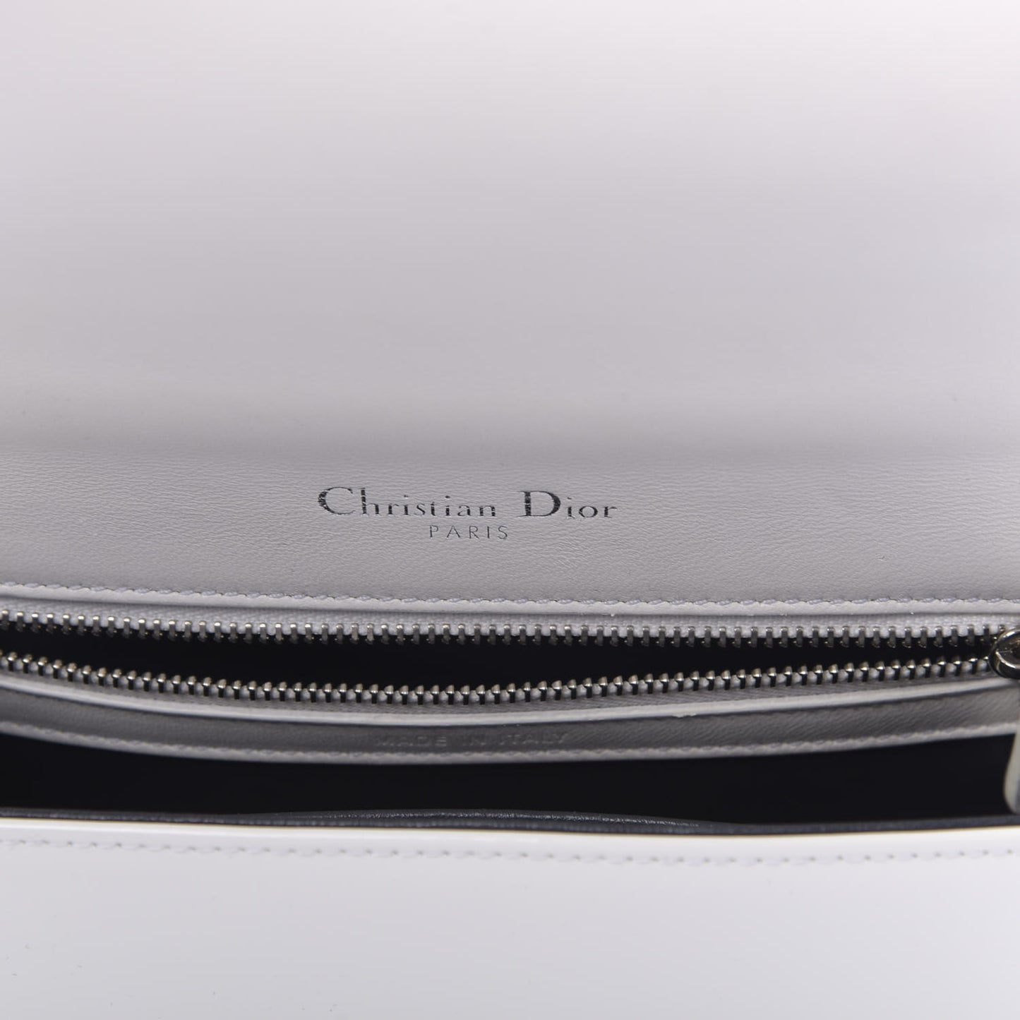Patent Micro-Cannage Small Diorama Flap Bag White