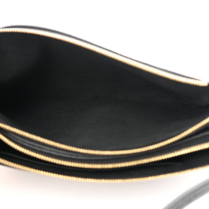 Louis Vuitton Empreinte Monogram Giant Double Zip Pochette Black Cream 5 of 12