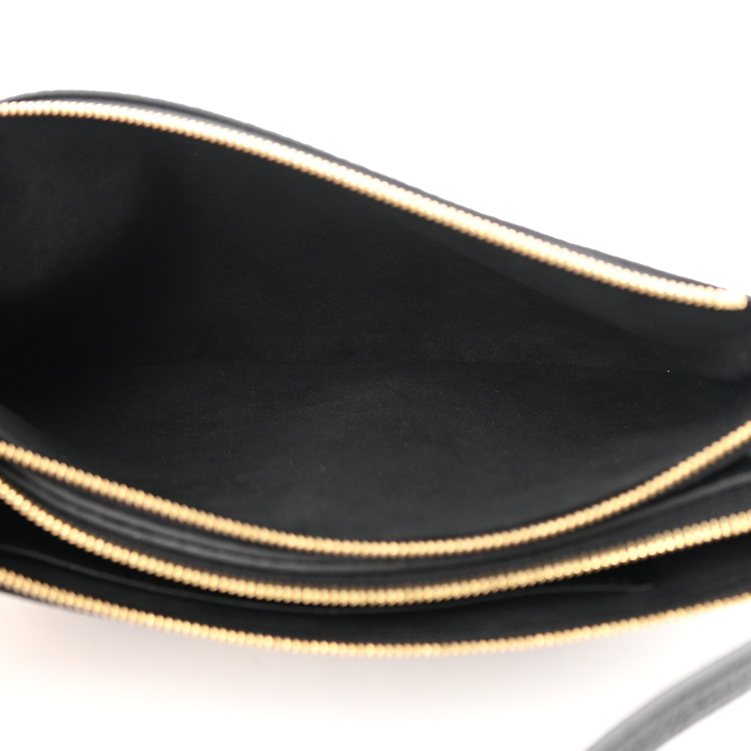 Louis Vuitton Empreinte Monogram Giant Double Zip Pochette Black Cream 5 of 13