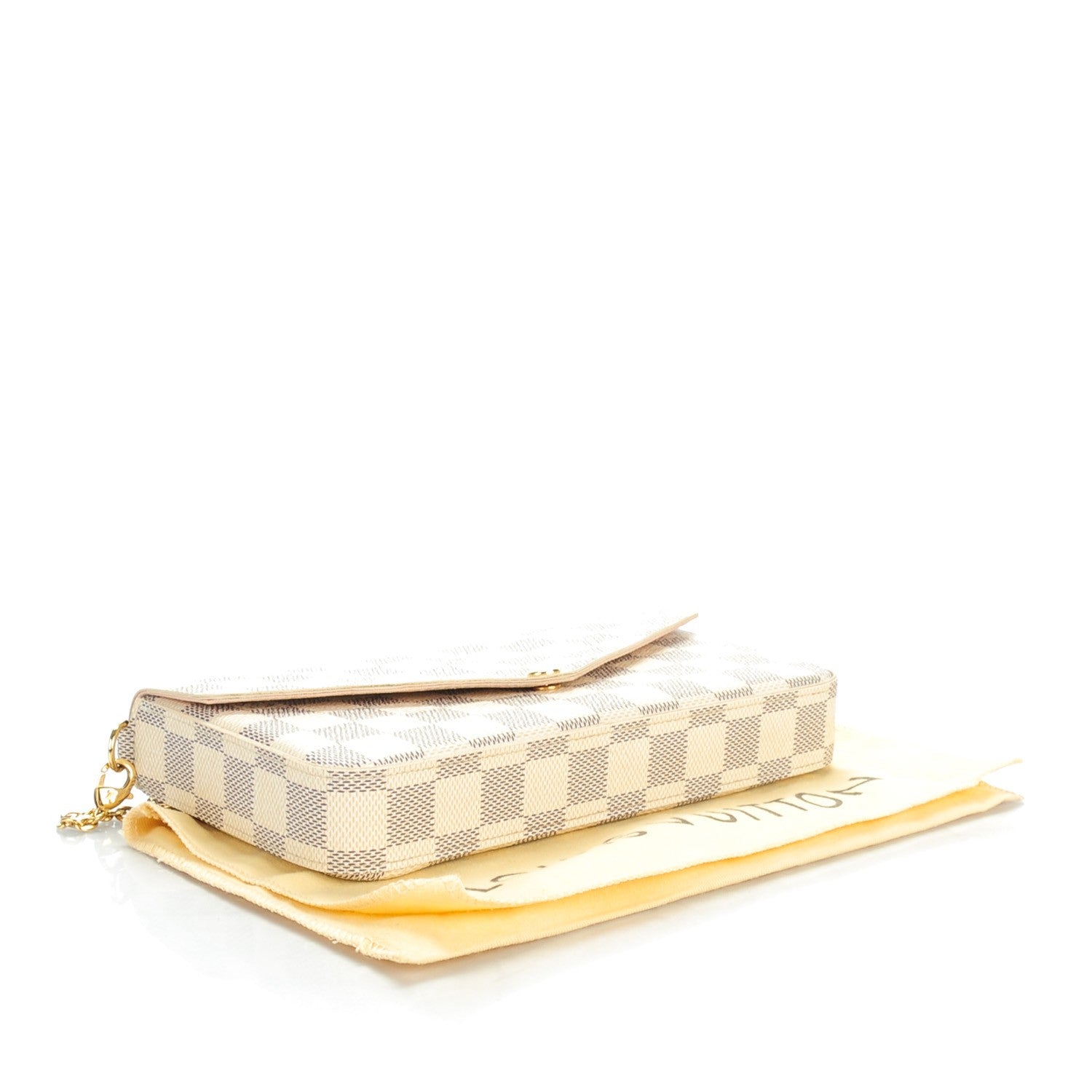 Louis Vuitton Damier Azur Pochette Felicie Chain Wallet Rose Ballerine 4 of 8