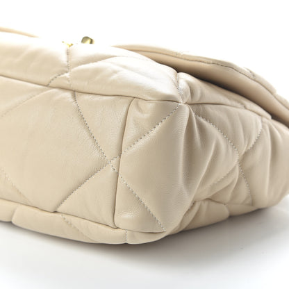 Chanel Lambskin Quilted Large 19 Flap Beige 7 of 11