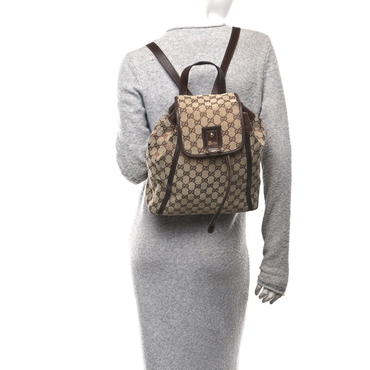 Gucci GG Monogram Flap Backpack Brown 2 of 10