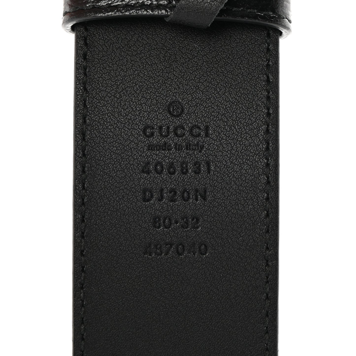 Textured Dollar Calfskin Nickel Double G 40mm Belt 80 32 Black