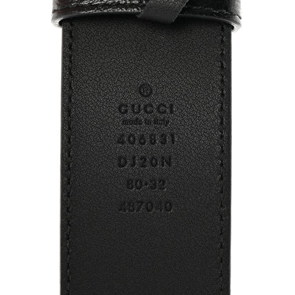 Gucci Textured Dollar Calfskin Nickel Double G 40mm Belt 80 32 Black 3 of 6