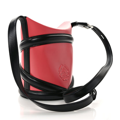 Alexander McQueen Calfskin The Curve Shoulder Bag Pink Black 3 of 9