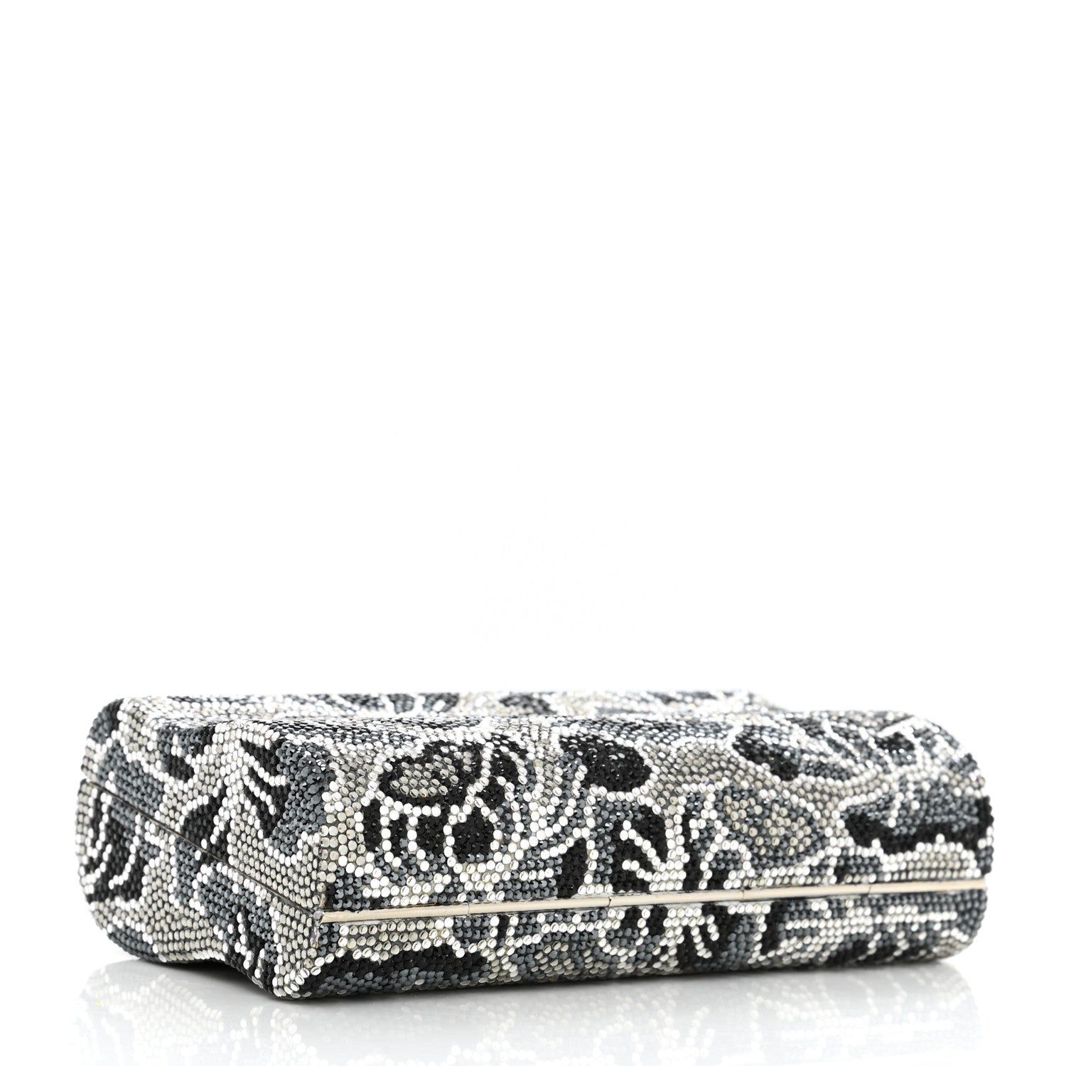 Judith Leiber Swarovski Crystal Minaudiere Clutch Silver Multicolor 5 of 12