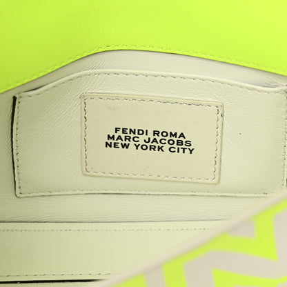 Fendi X MARC JACOBS Nappa Vitello King Logo Print Phone Baguette Yellow Fluo 6 of 14