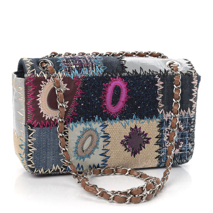 Chanel Denim Tweed Patchwork Medium Single Flap Multicolor 3 of 9