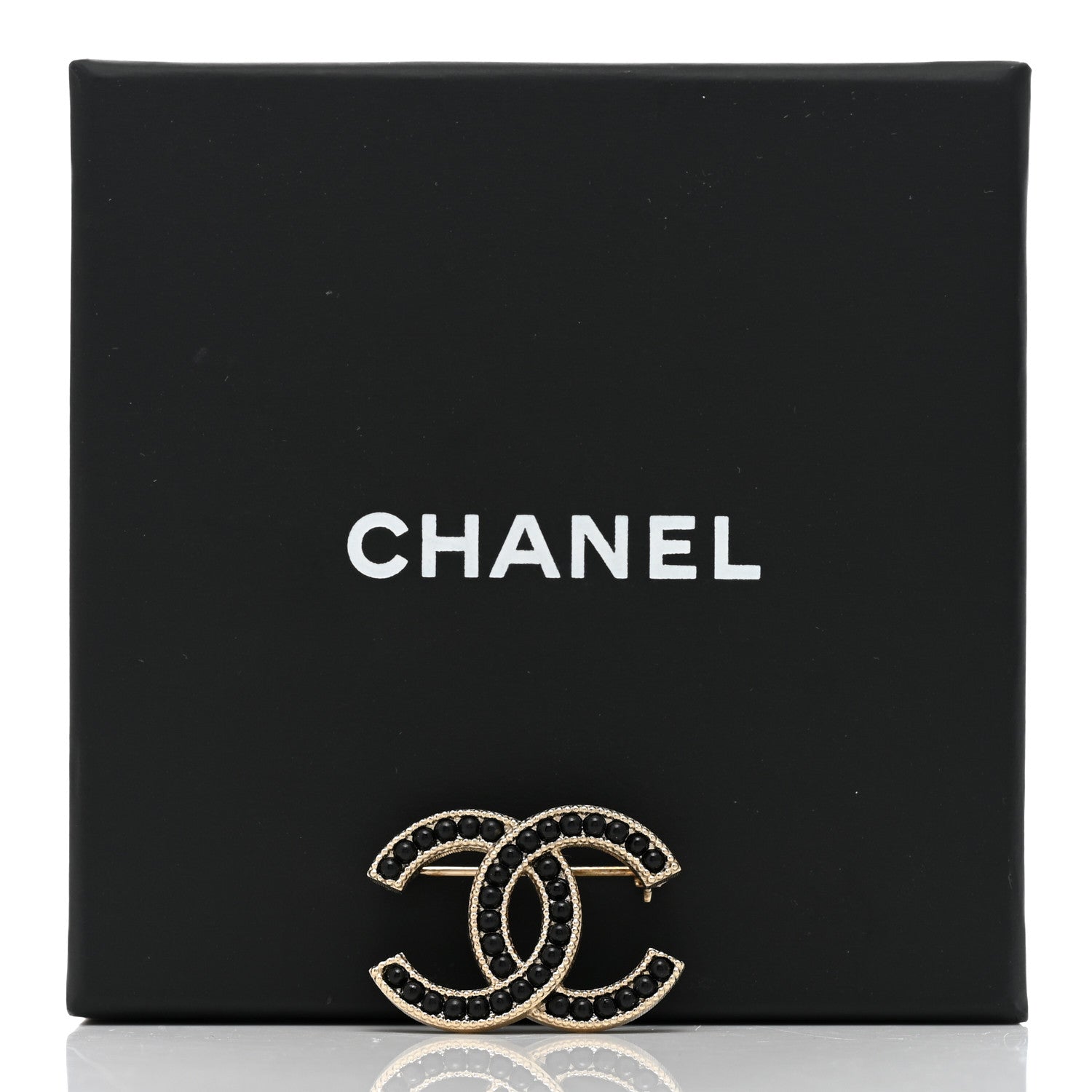 Chanel Bead CC Brooch Black Gold 5 of 5