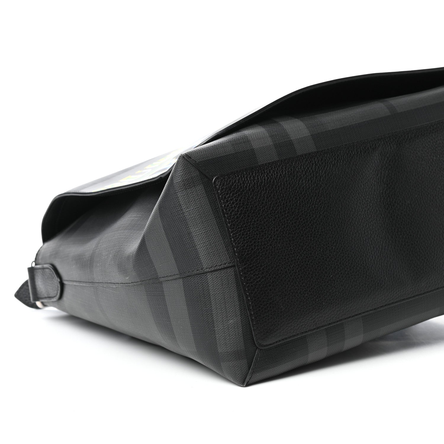 Burberry Smoked Check Logo Graphic Burleigh Messenger Bag Black 7 of 8
