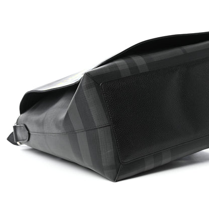 Burberry Smoked Check Logo Graphic Burleigh Messenger Bag Black 7 of 8
