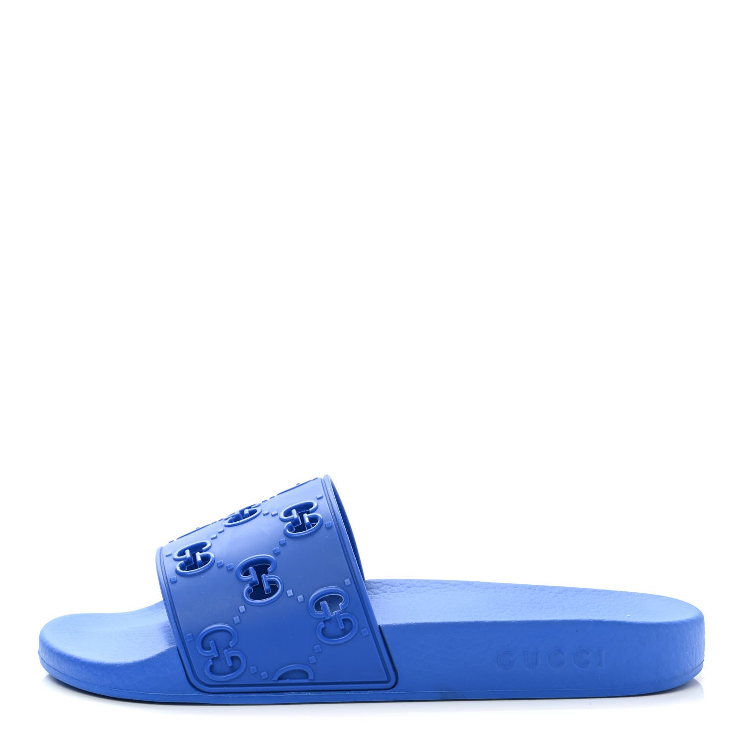 Gucci Rubber GG Monogram Mens Slide Sandals 8 Bright Splash 1 of 9