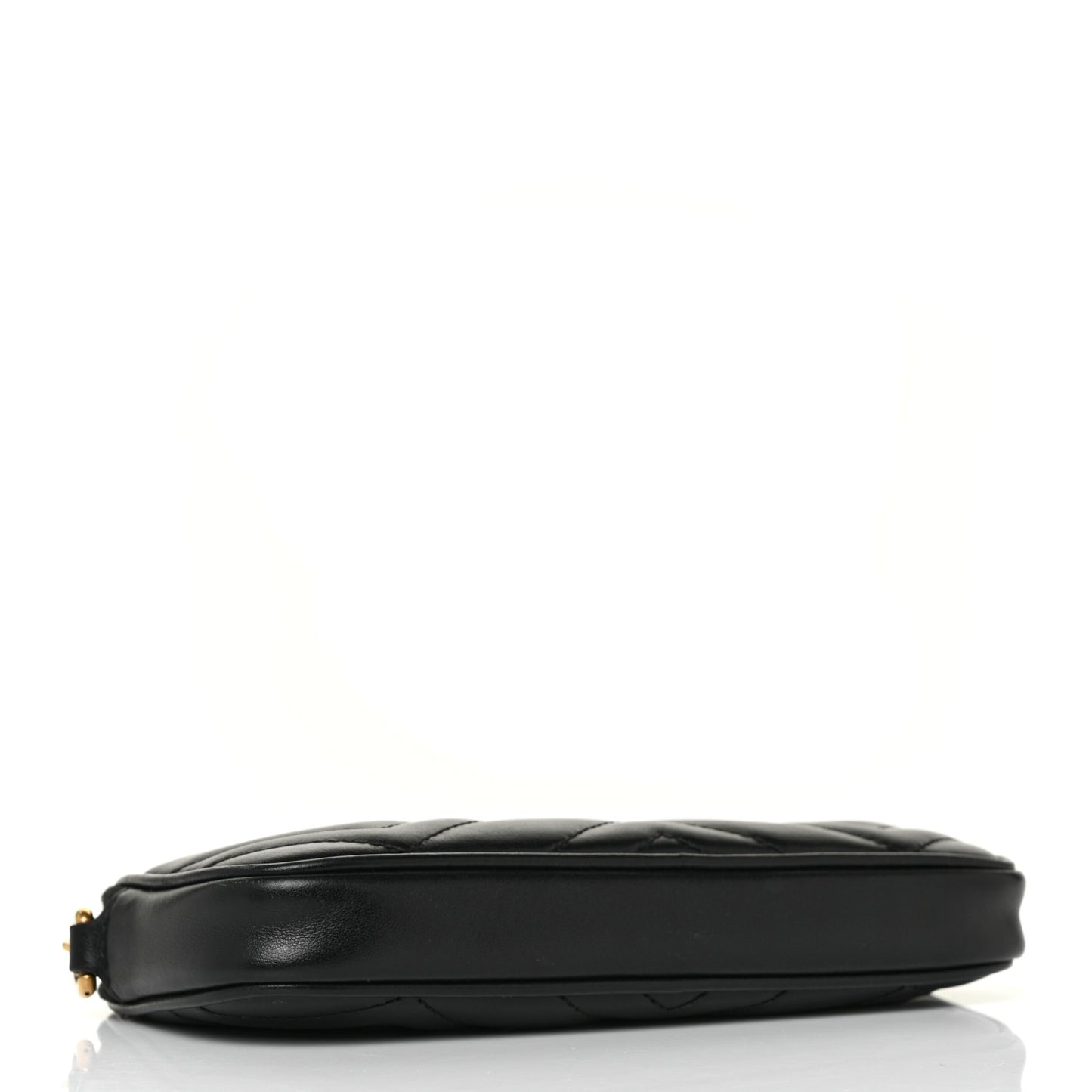 Calfskin Matelasse Mini GG Marmont Chain Crossbody Bag Black