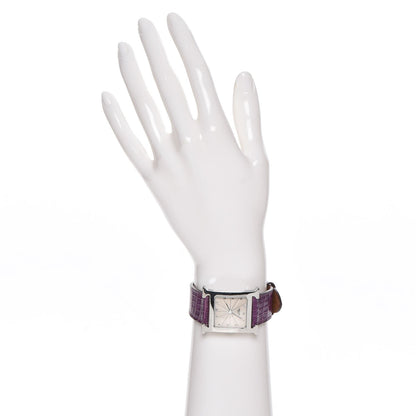 Hermes Stainless Steel Alligator 26mm Heure H Hour Quartz Watch Violet 2 of 12