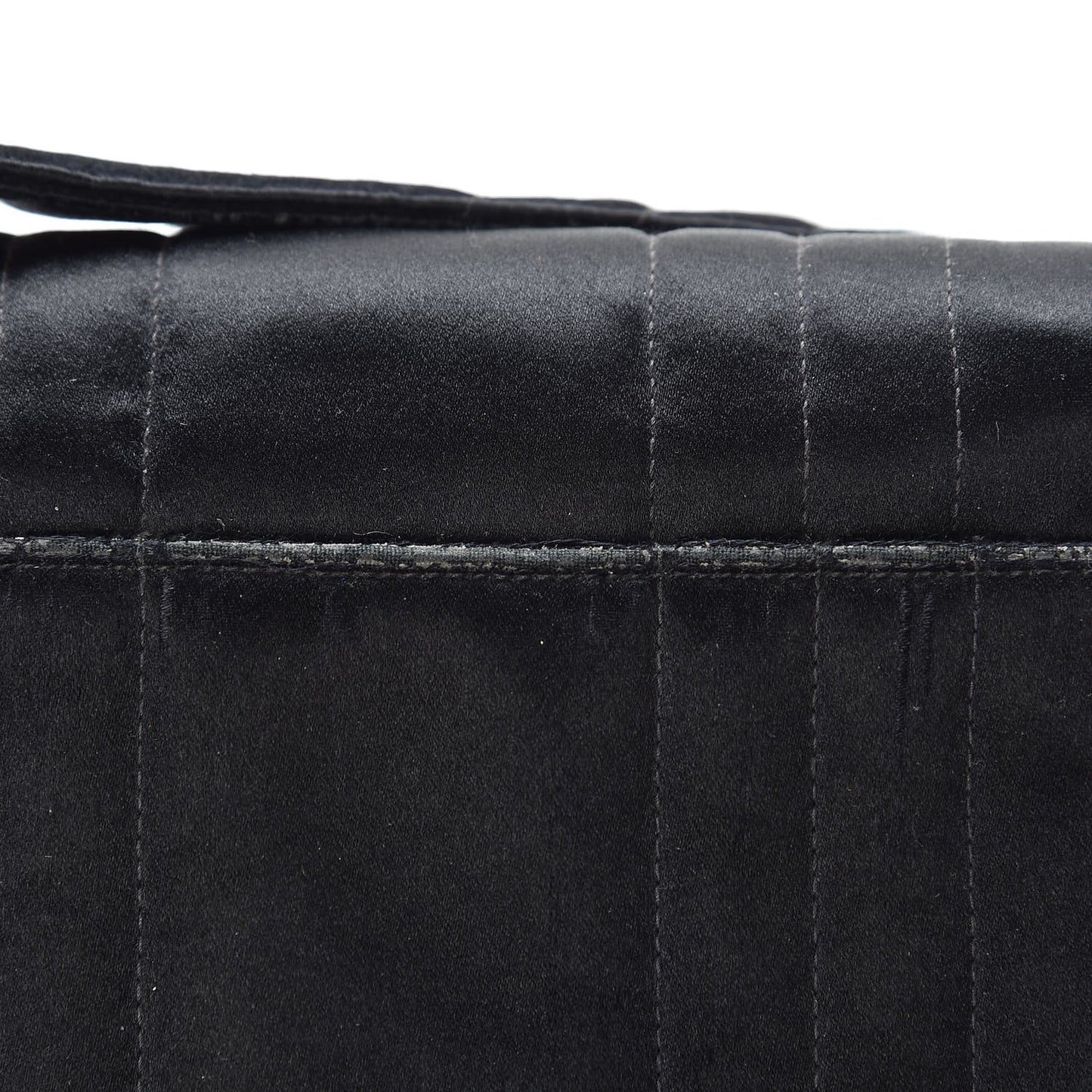 Satin Vertical Quilt Mini Flap Shoulder Bag Black