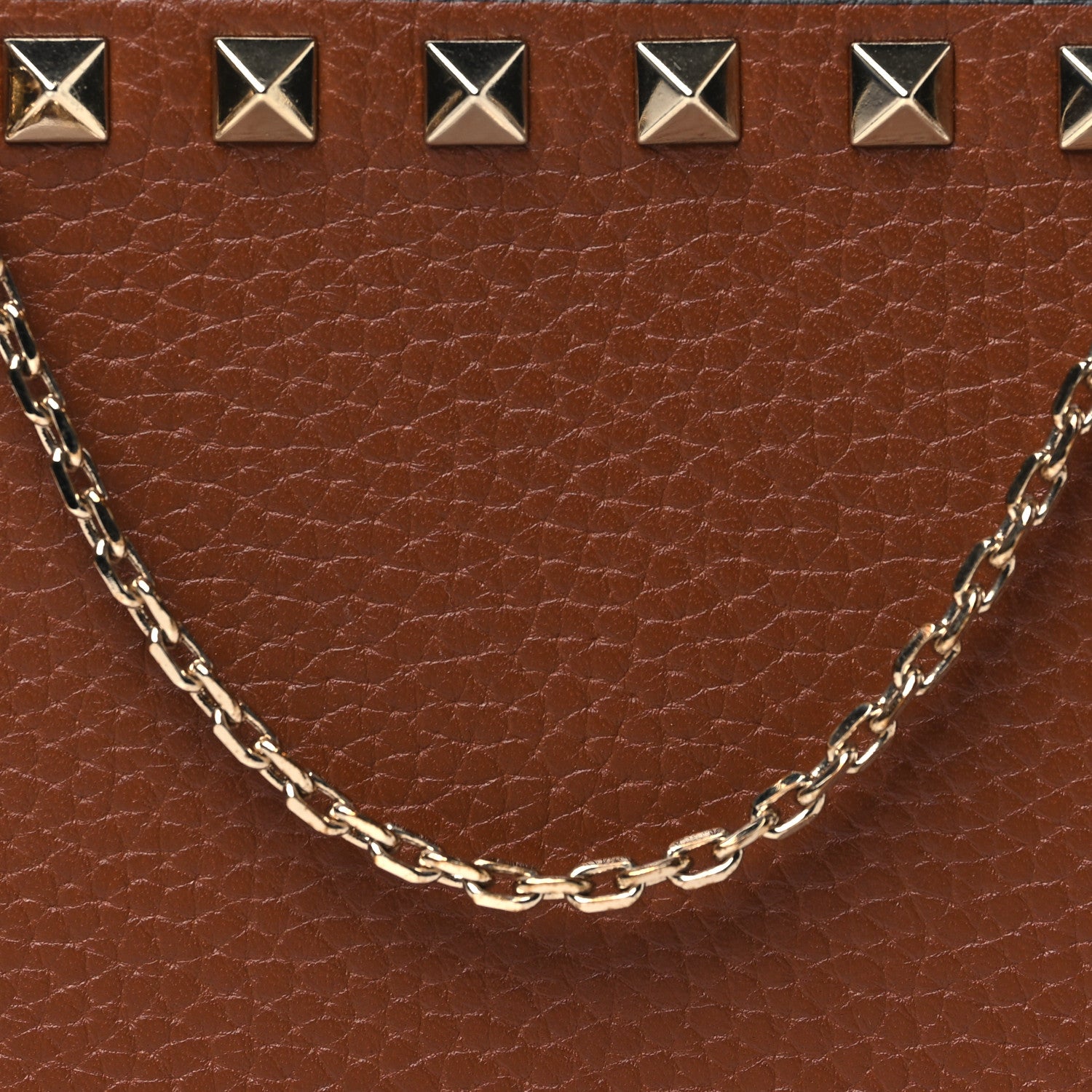 Valentino Garavani Pebbled Calfskin Rockstud Double Zip Camera Crossbody Bag Tan 7 of 9