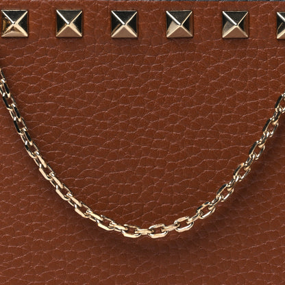 Valentino Garavani Pebbled Calfskin Rockstud Double Zip Camera Crossbody Bag Tan 7 of 9