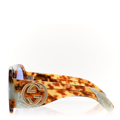 Gucci Oversized Aviator Sunglasses GG0152S Tortoise Mother Of Pearl 3 of 8