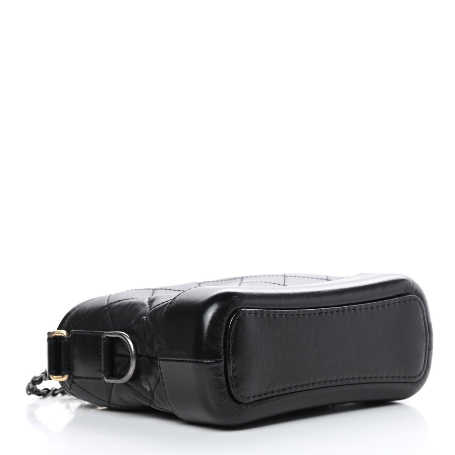 Aged Calfskin Quilted Small Gabrielle Hobo Black