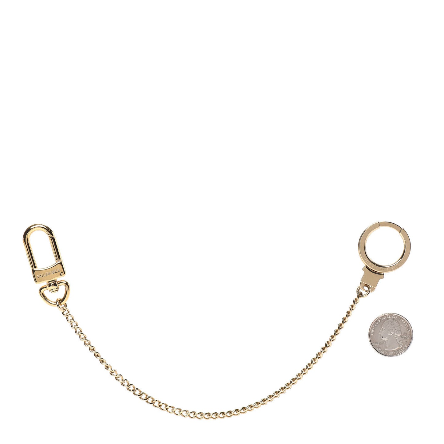 Metal Pochette Extender Key Ring Chain Gold