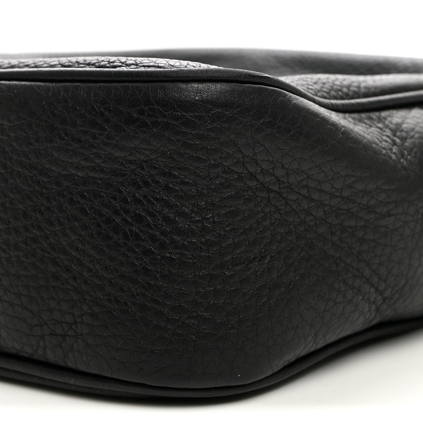 Pebbled Calfskin Small Soho Disco Bag Black