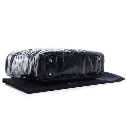 Chanel Glazed Calfskin Portobello Tote Black Beige 4 of 8