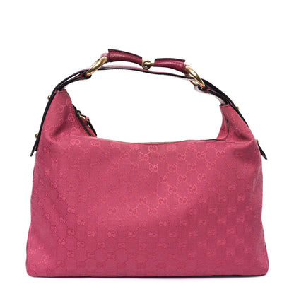 Gucci Monogram Medium Horsebit Chain Hobo Fuchsia 1 of 12