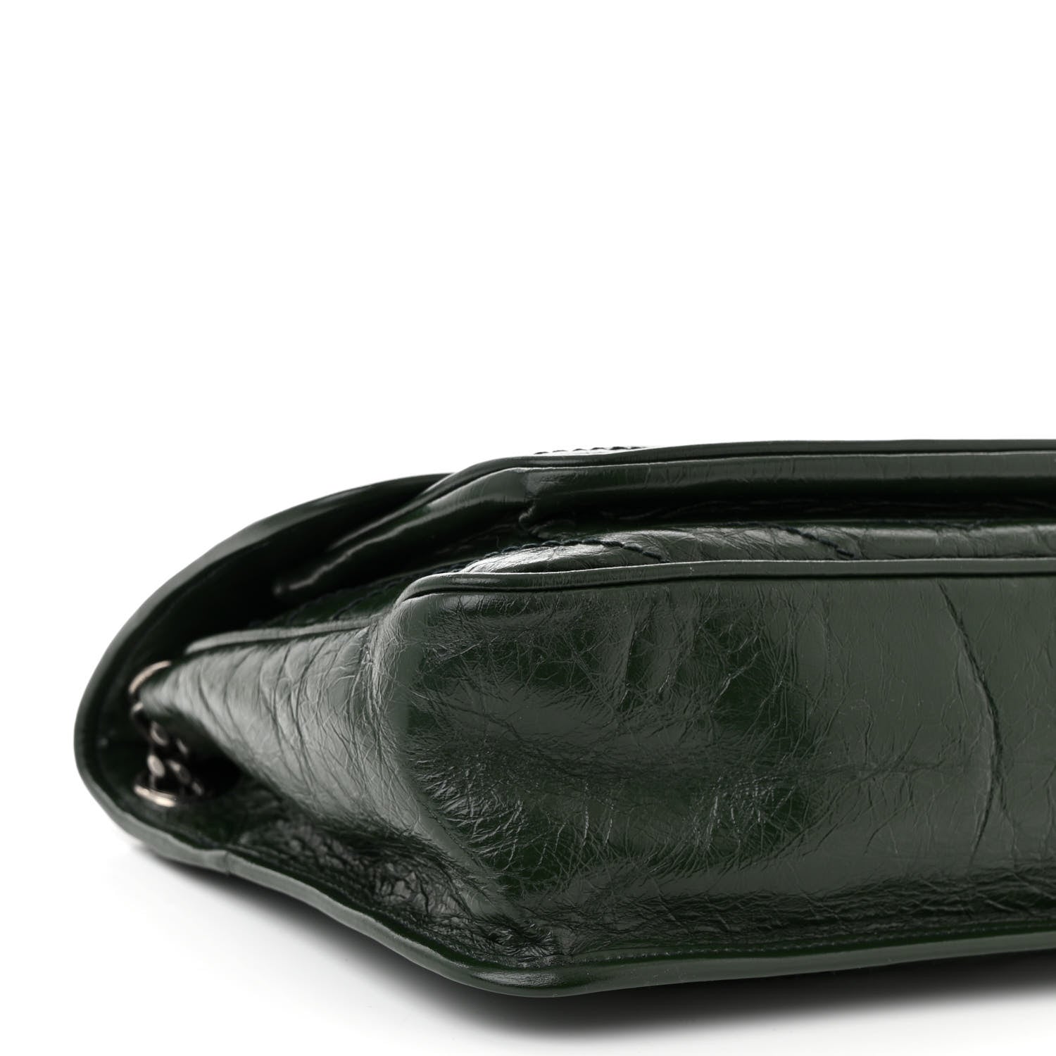 Saint Laurent Crinkled Calfskin Matelasse Monogram Medium Niki Chain Satchel Military Olive 9 of 10