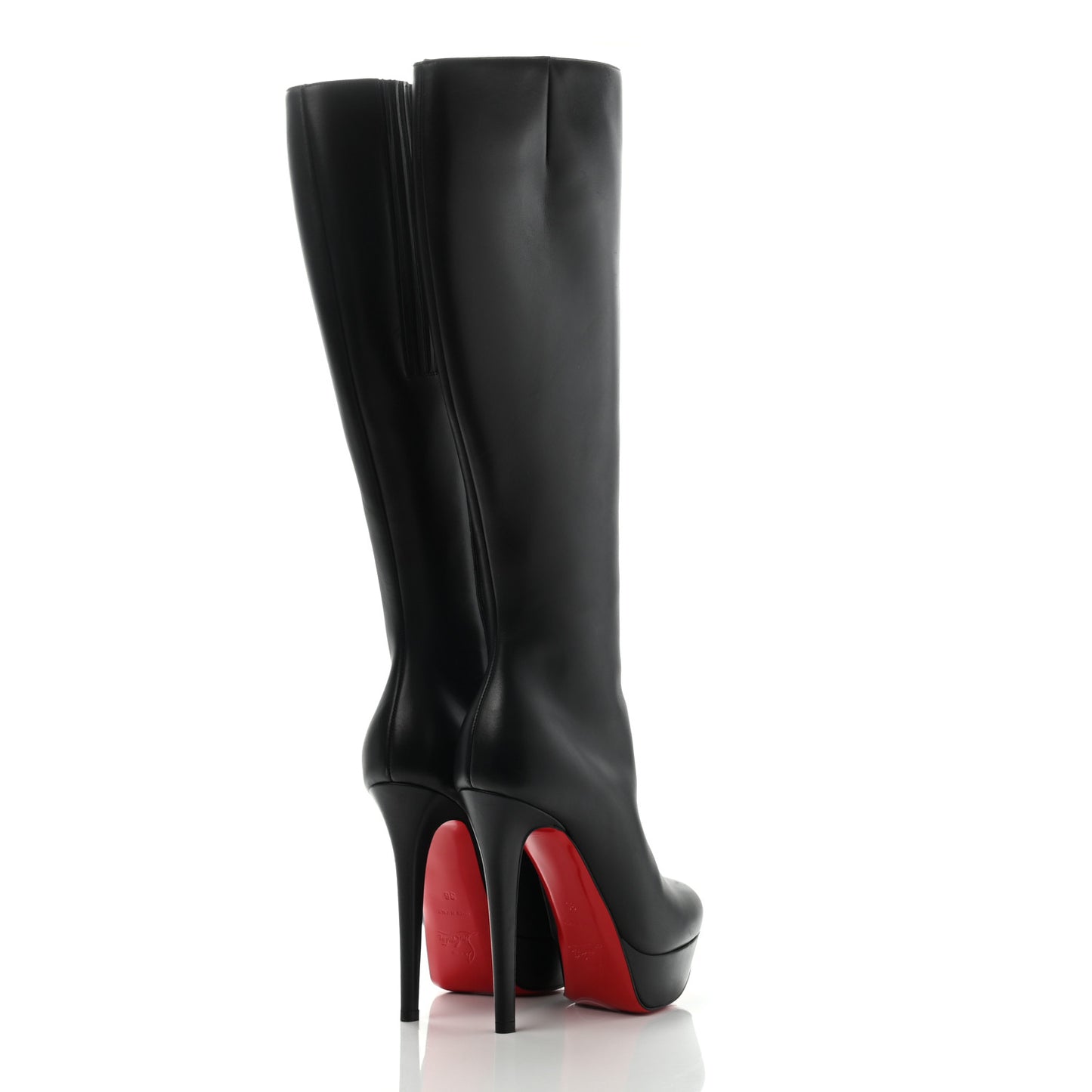 Calfskin Bianca Botta 140 Knee Boots 36 Black