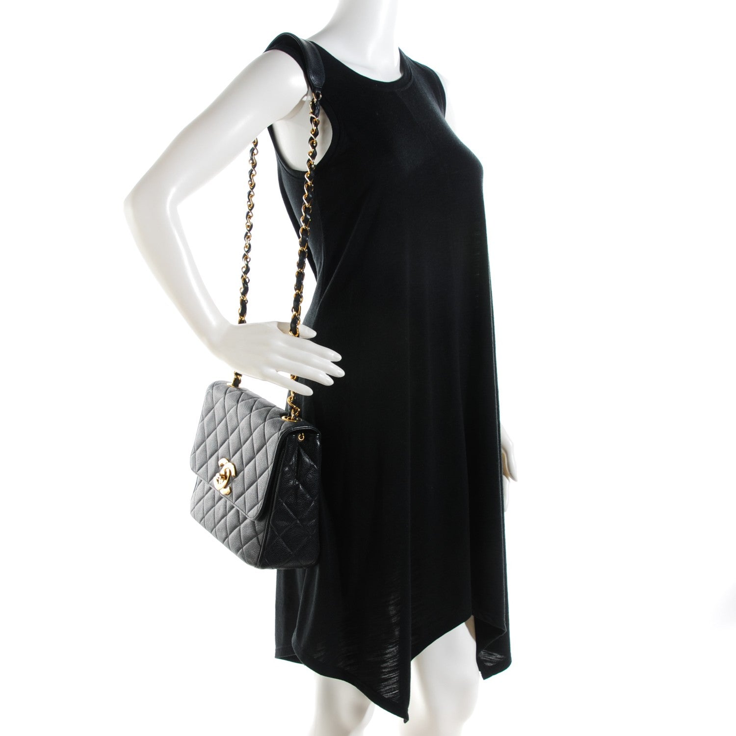 Chanel Caviar Quilted Medium Single Flap Black 3 of 10