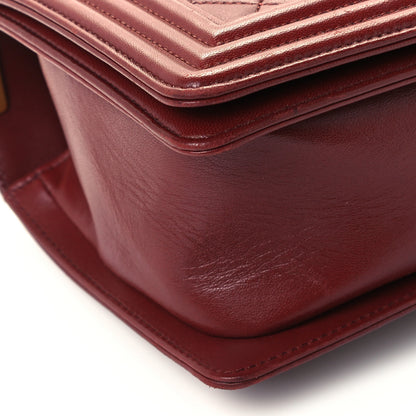 Chanel Lambskin Quilted Medium Boy Flap Burgundy 9 of 12