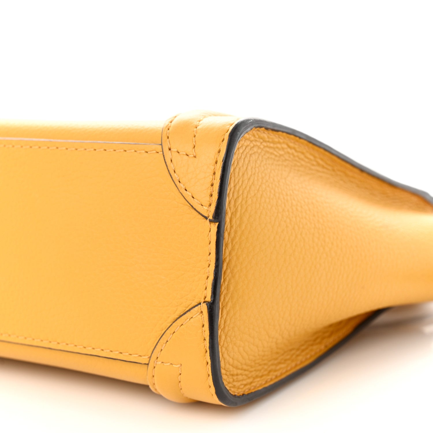 Celine Drummed Calfskin Nano Luggage Ocre 10 of 14