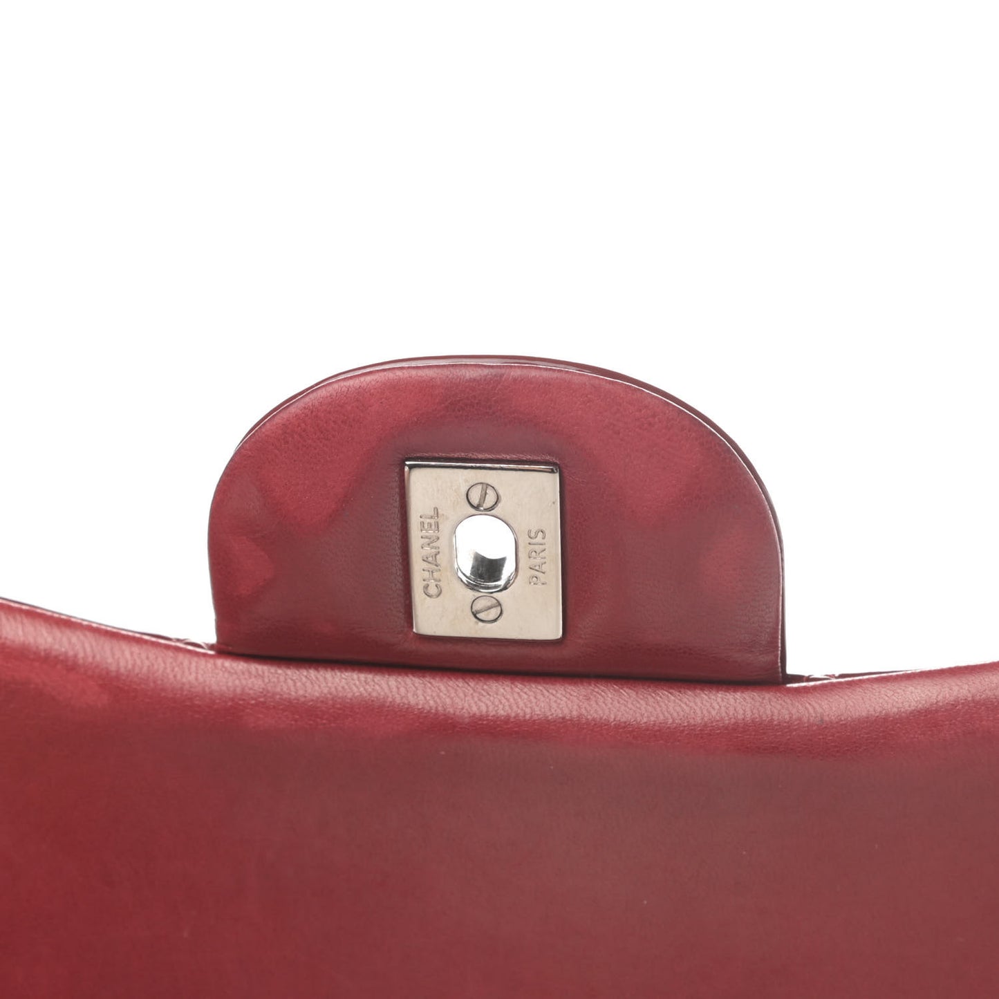 Patent Quilted Jumbo Double Flap Dark Red
