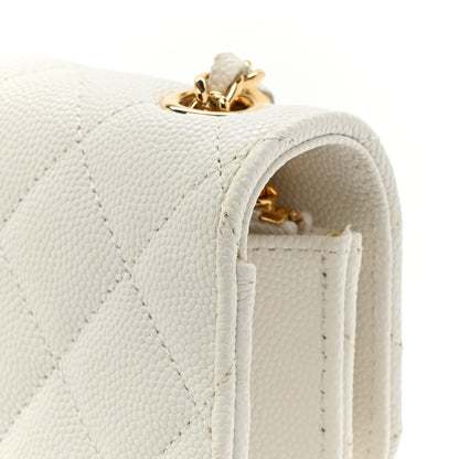 Chanel Caviar Quilted Enamel Coco Casino Flap Phone Holder With Chain White 15 of 15