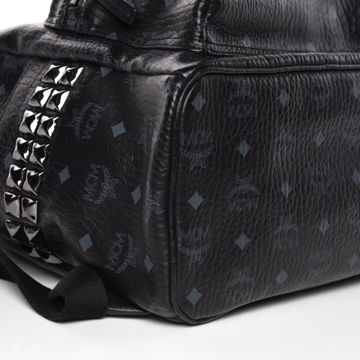 MCM Visetos Medium Side Studs Stark Backpack Black 8 of 12