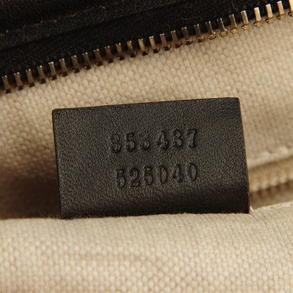 Gucci GG Supreme Monogram Medium Zippered Tote Dark Brown 7 of 8