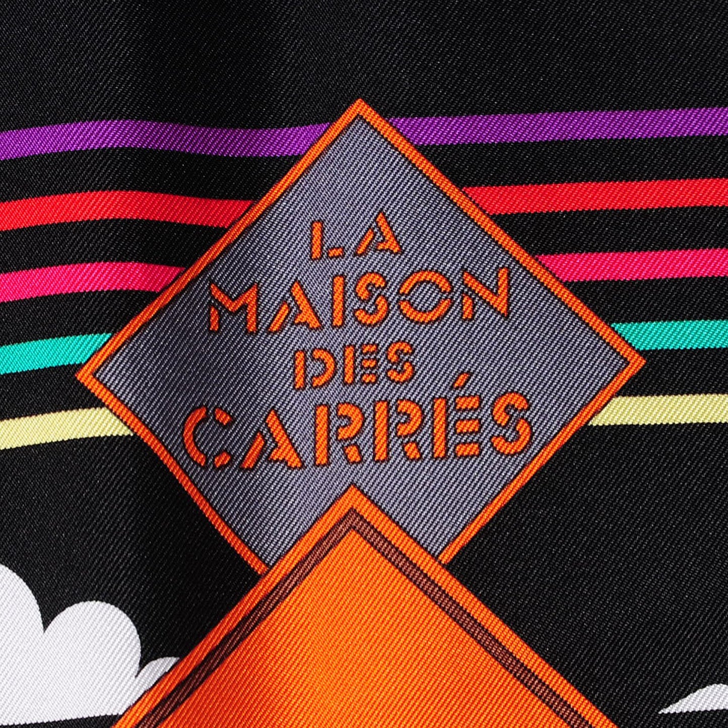 Silk La Maizeon Des Carres Scarf 90 Noir Gris Multicolor