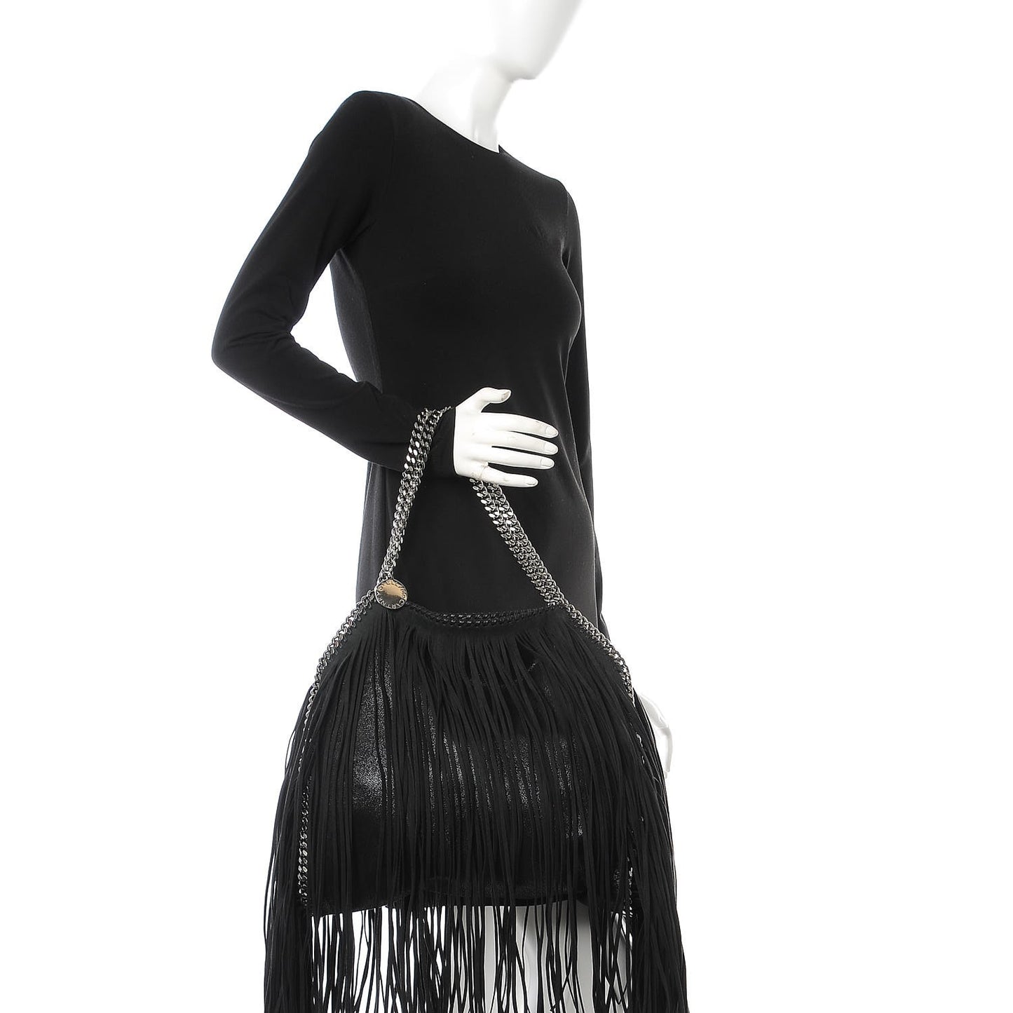 Eco Suede Fringe Falabella Tote Black