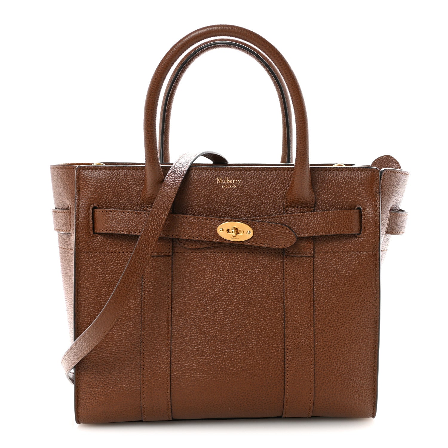 Mulberry Grain Vegetable Tanned Calfskin Small Zipped Bayswater Oak 1 of 9