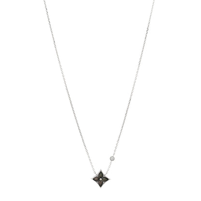 Louis Vuitton 18K White Gold Diamond Grey Mother of Pearl Color Blossom BB Star Pendant Necklace 1 of 6
